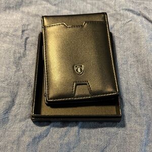 Elegant Black Leather Card Holder